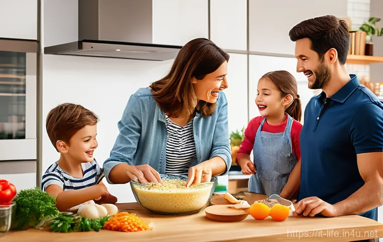 다기능 요리 도구 추천 - A bright, clean, and modern Italian kitchen. A sleek, silver multi-function food processor stands pr...