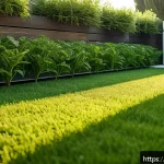 Home 19 스마트 잔디 관리 장치 추천 - A modern Italian suburban garden featuring an automatic irrigation system with sleek, discreet soil ...