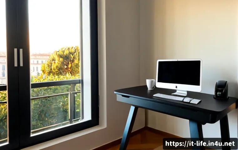 Home 17 스탠딩 책상의 장점과 단점 - Photorealistic modern home office in Milan, an Italian professional comfortably working at a height-...